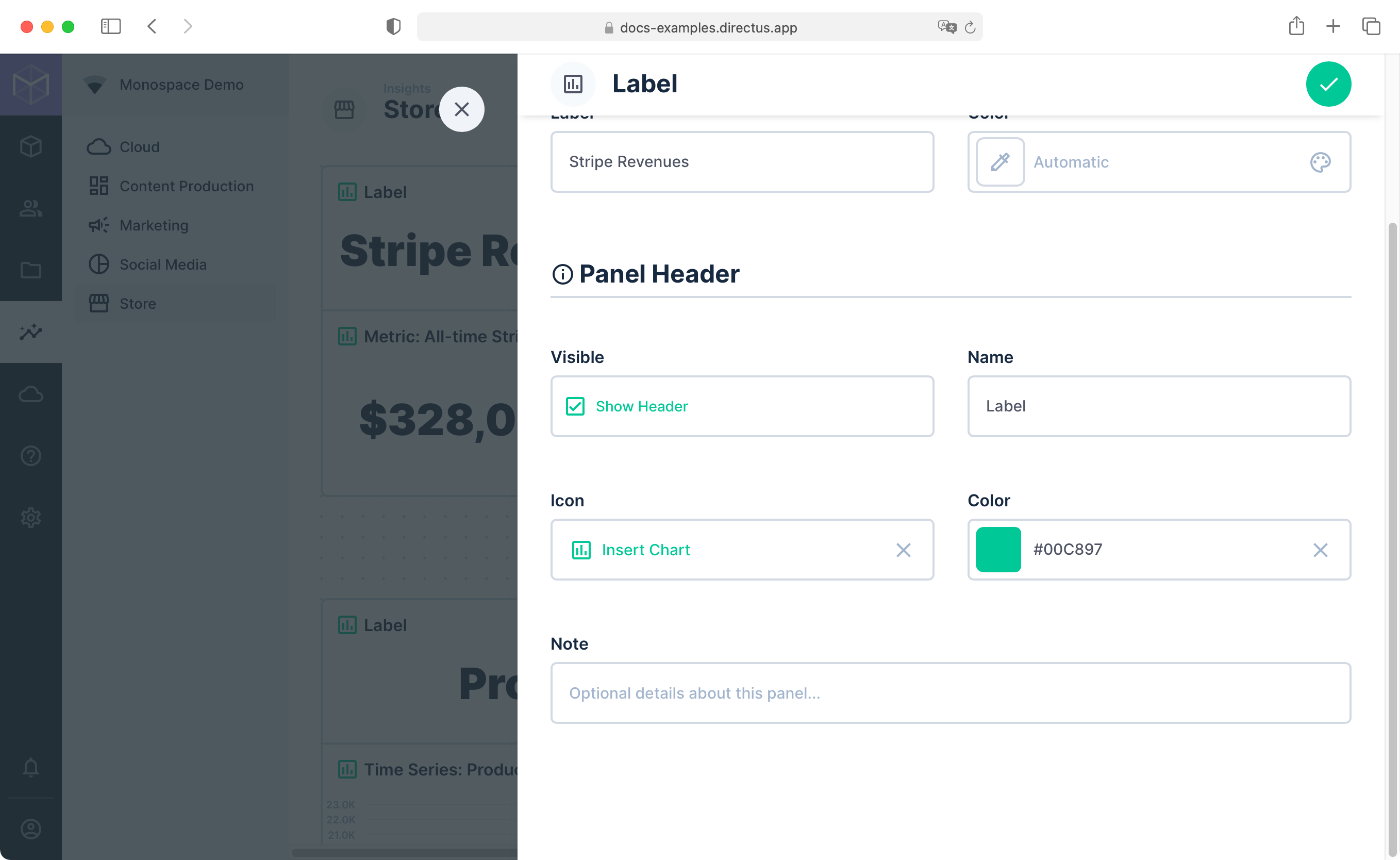 Panel Header Options